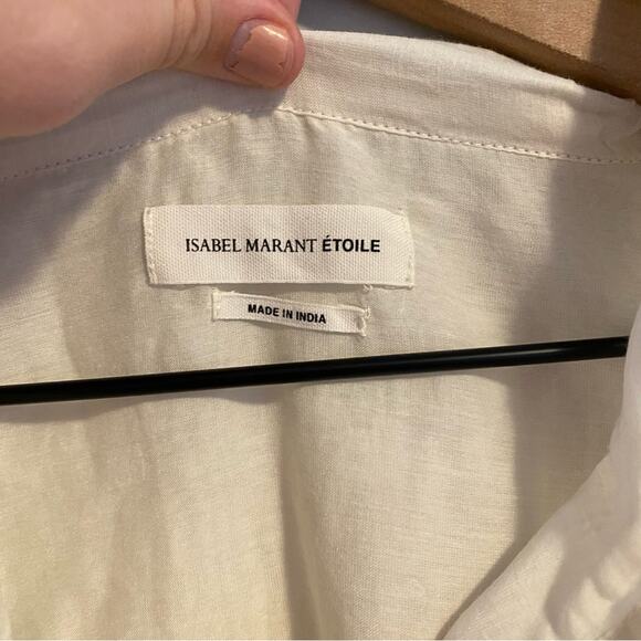 Isabel Marant White Sheer Cotton Silk Blouse 40 Medium - Picture 12 of 13